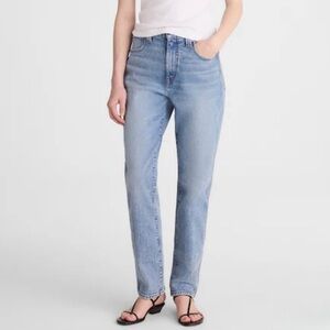 Madewell Perfect Vintage Jean 27 High Rise Straight Blue Denim Raw Hem